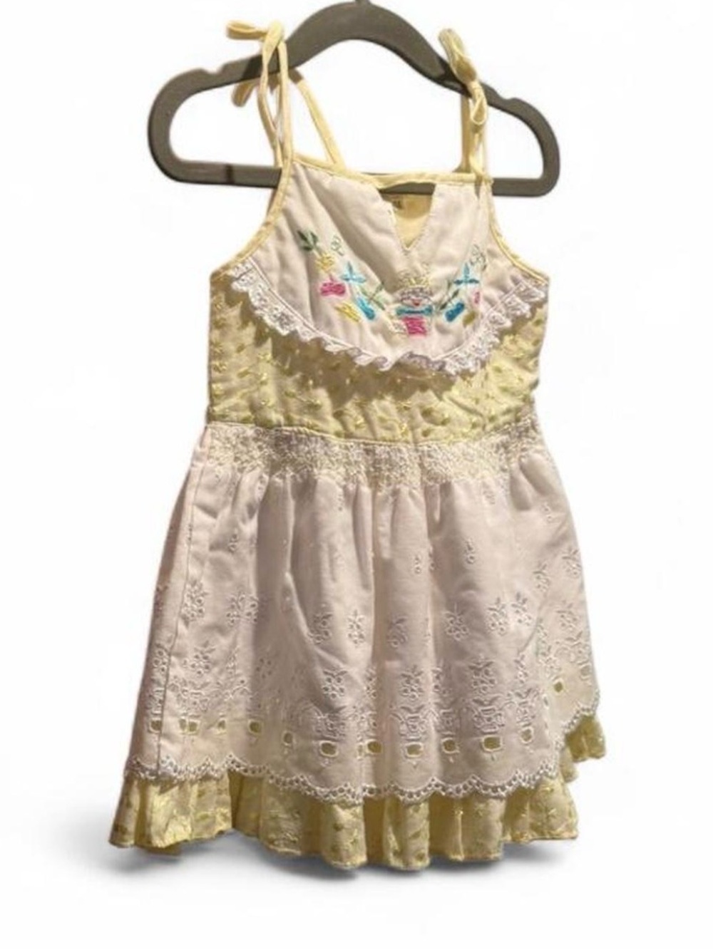 Kilbil Lightweight Yellow Cotton Top with Floral Logo - Picture 2 of 4